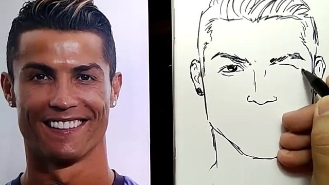 HEBAT, lansung spidol menggambar RONALDO, dengan cepat dan mudah / how to draw ronaldo easy смотреть онлайн