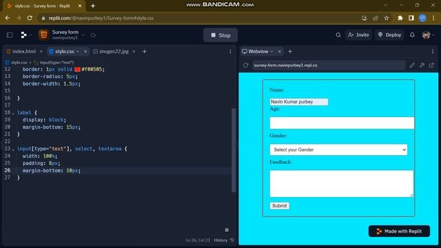 Survey Form using HTML, CSS, and JavaScript. #viral #video #viralvideo #contentcreator #youtube смотреть онлайн