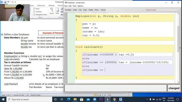 Java Program on Parameterized Constructor class Employee смотреть онлайн