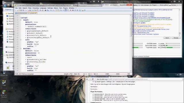 Survival Games Bukkit permission nodes Tutorial смотреть онлайн
