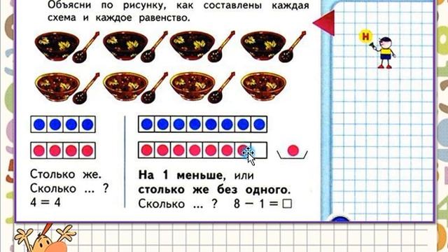 Задачи на уменьшение числа на несколько единиц. Математика 1 класс 13.01.2023 смотреть онлайн