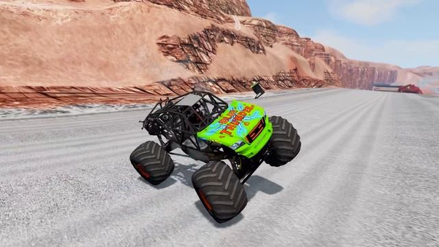 Monster Jam Racing Crashes Obstacle Course - BeamNG.drive смотреть онлайн