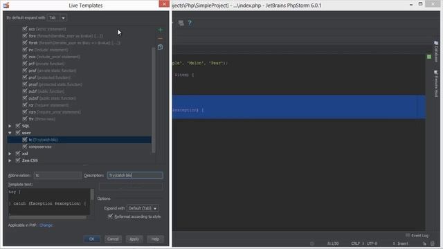 Live Templates (Snippets) in PhpStorm - PhpStorm Video Tutorial смотреть онлайн