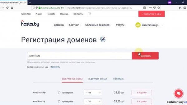 Как купить домен для сайта (регистрация доменного имени) HOSTER.BY #3