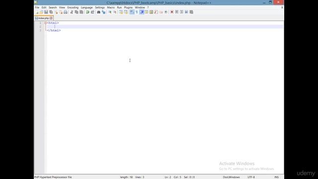 1 Creating the very first PHP File смотреть онлайн