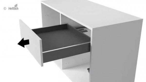 Механизм открывания фасада без ручек Push to open Silent для ящиков AvanTech YOU от Hettich