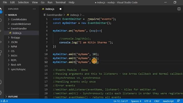 Events Module in Node.js | Handle Events in Node.js with EventEmitter | Create Your Own Events смотреть онлайн