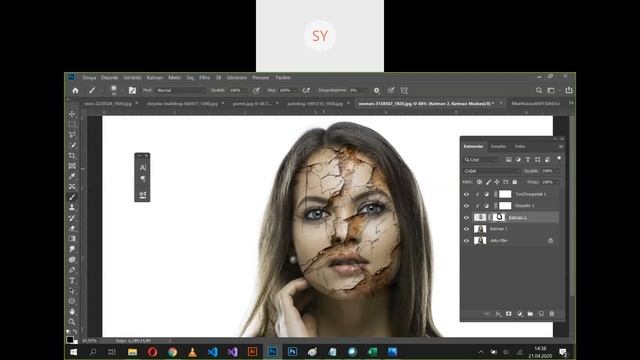 #photoshop #manipulation Photoshop 2020 - Çatlak Yüz Efekti смотреть онлайн