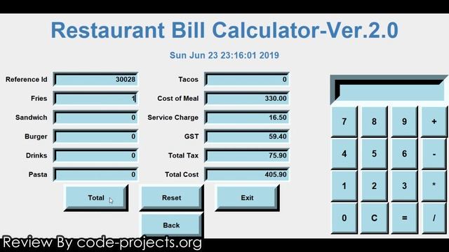 Restaurant Bill Calculator (ver2.0) In PYTHON With Source Code | Source Code & Projects смотреть онлайн