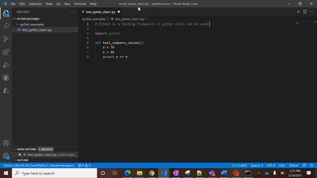 First Test case in PyTest Framework смотреть онлайн