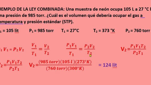 Una muestra de neón ocupa 105 L a 27 °C bajo una presión de 985 torr. ¿Cuál es el volumen qué debe смотреть онлайн