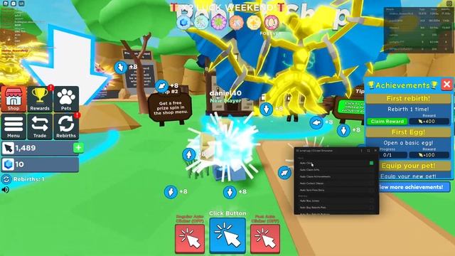 roblox clicker simulator script gui auto click free gamepass auto buy and more! script смотреть онлайн