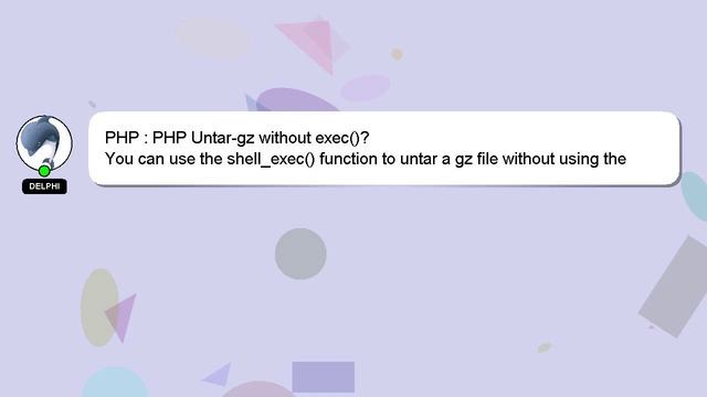 PHP : PHP Untar-gz without exec()? смотреть онлайн