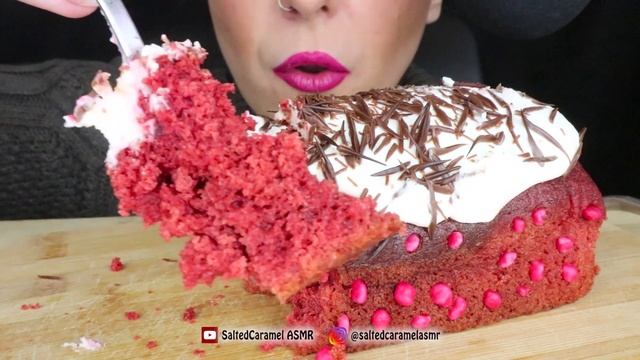 ASMR: RED VELVET CAKE - Happy Valentine's Day ? | No Talking | Eating Sounds смотреть онлайн
