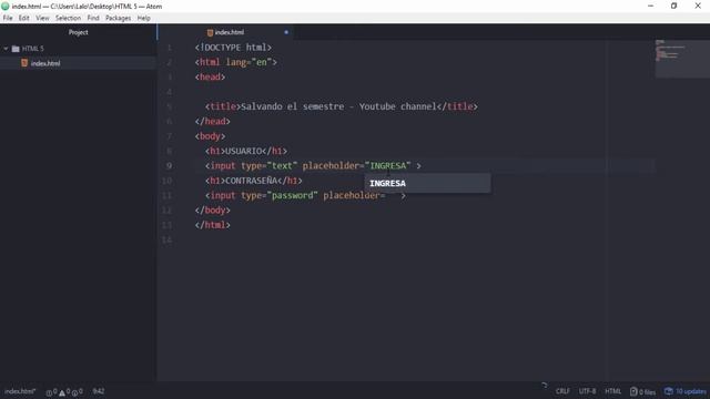 Tutorial HTML5: Crear input con placeholder смотреть онлайн