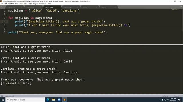 Ch 4 Part 1 - Looping Lists and Indentation Errors смотреть онлайн