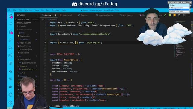 Stream 156 - Learning Typescript + Nodejs + React by building a trivia game смотреть онлайн