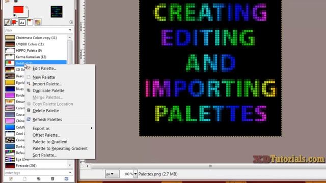 GIMP Tutorial - Color Palettes - Create, Use, Edit, and Importing Color Palettes - XDTutorials.com смотреть онлайн