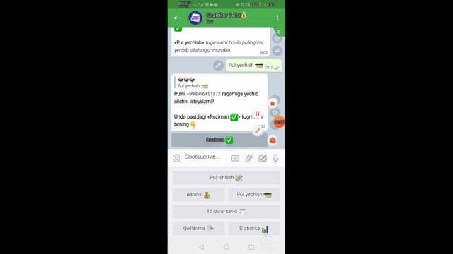 Telegram BOT orqali pul ishlash 2021 GARANTIYA // Uydan chiqmagan holda 70.000 gacha pul topish смотреть онлайн