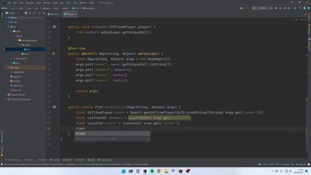 Plot plugin with Serialization (ASMR Speed Coding) | Advanced Spigot Coding | MPlugins 2022 смотреть онлайн