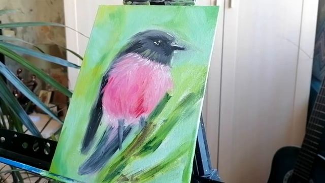 #рисуеммаслом #рисуемптицу РИСУЕМ ПТИЦУ МАСЛОМ смотреть онлайн