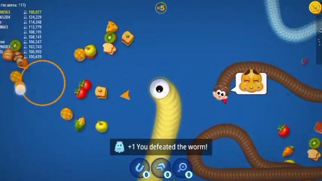 Worms zone io? game yellow snake magic gameplay op snake game saamp wala game смотреть онлайн