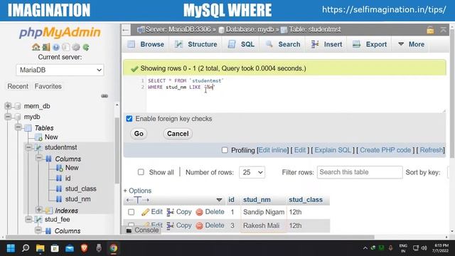 How to Use Where Clause in MySQL | Filter Table Rows | uses of Join, Operators, Like, Between, In смотреть онлайн