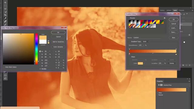 Золотой закат из блеклого фото — пошаговая обработка фото в Photoshop смотреть онлайн