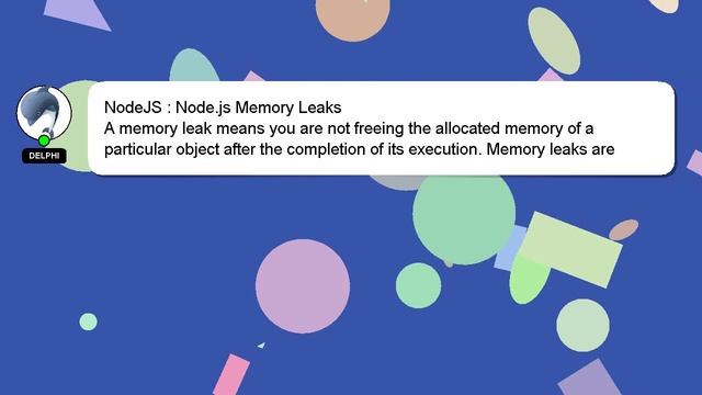 NodeJS : Node.js Memory Leaks смотреть онлайн