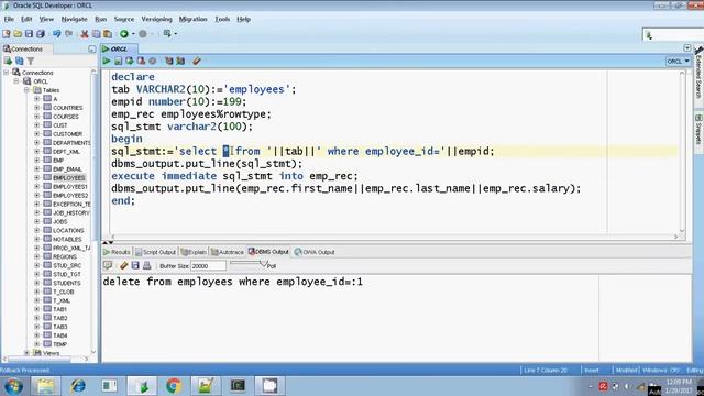 Oracle execute immediate dynamic sql select with and without using bind argument Part 5 смотреть онлайн