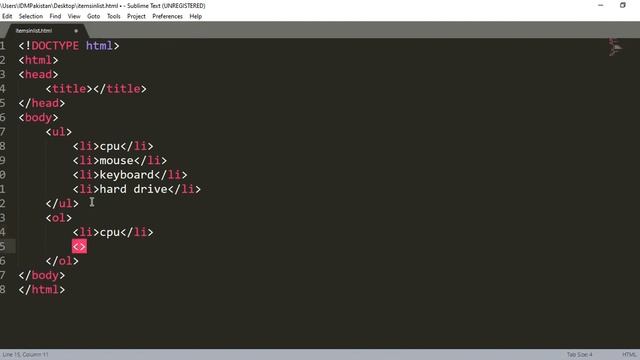 HTML List Tag (ul, ol, li) | Un-Order And Order List With List Items смотреть онлайн
