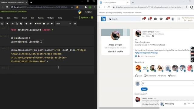 LinkedIn Auto Comment | LinkedIn Automation - Python,DataKund смотреть онлайн