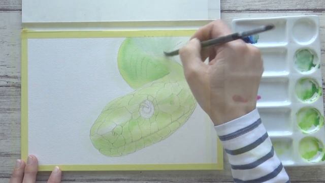 WATERCOLOUR colour MIXING tutorial for beginners | How to paint a snake with just 3 colours! смотреть онлайн