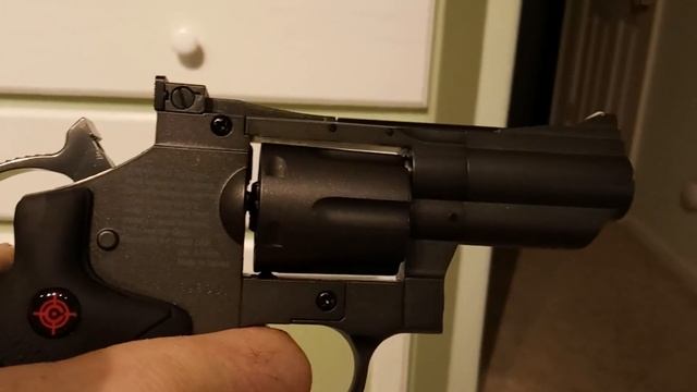 Crosman SNR357 .177-Caliber Pellet/4.5 MM BB CO2-Powered Snub Nose Revolver, Black/Grey смотреть онлайн