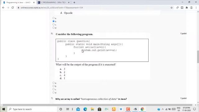 NPTEL||Programming In Java||2020 Second Session ||Week-1 Quiz Assignment Solution With Explanation смотреть онлайн