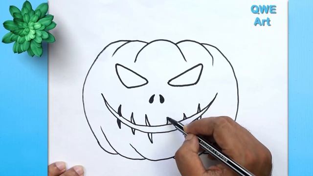 Halloween pumpkin drawing easy | ? How to Draw Halloween Pumpkin Easy Step by Step смотреть онлайн