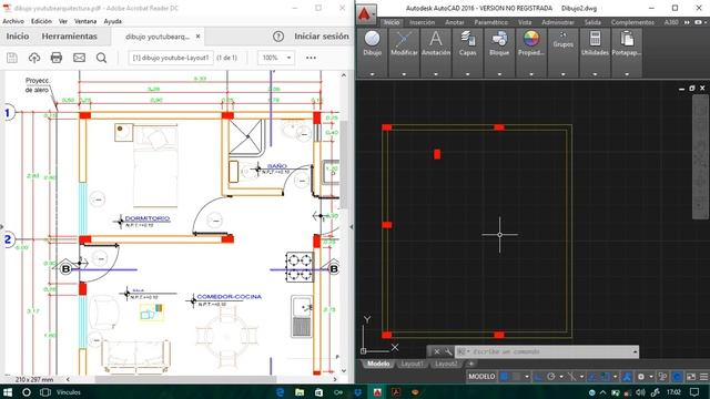 AutoCAD 2018(PARTE 1): Como Dibujar muros y Columnas (Herramientas Cortar, Desfase, Mover) смотреть онлайн