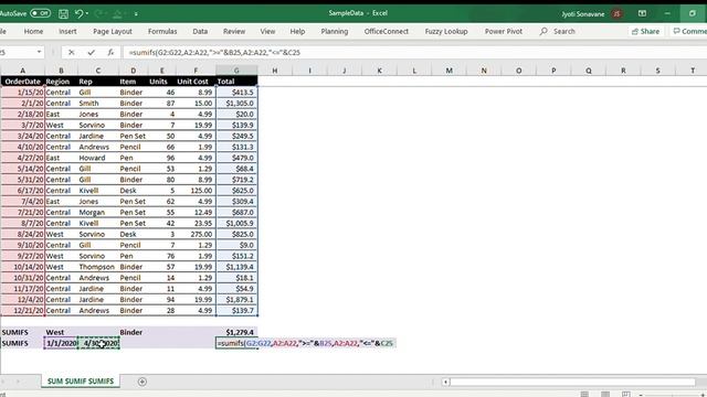 SUMIFS with date range as criteria (Advanced Excel) смотреть онлайн