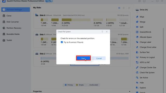 Check Disk Or Partition Error With EaseUS Partition Master