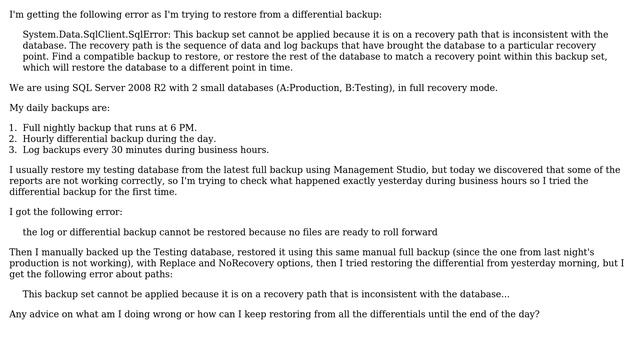 Errors restoring a differential backup (2 Solutions!!) смотреть онлайн