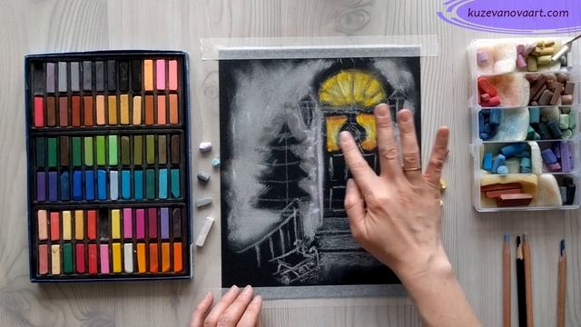 РИСУЕМ РОЖДЕСТВЕНСКУЮ ИЛЛЮСТРАЦИЮ | СУХАЯ ПАСТЕЛЬ смотреть онлайн