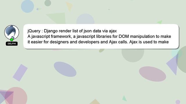 jQuery : Django render list of json data via ajax смотреть онлайн