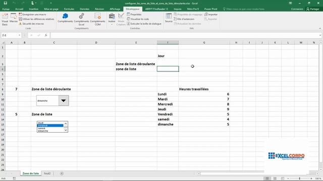 Contrôles de Formulaire d'Excel 04 - Comment configurer une zone de liste déroulante смотреть онлайн