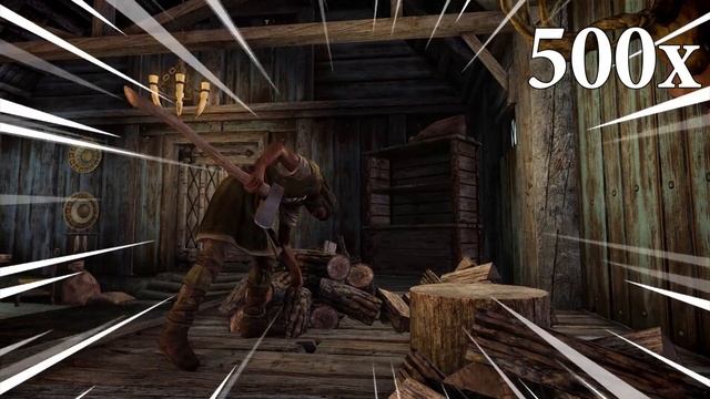 SKYRIM - РУБКА ДРОВ В ИГРОВОМ УСКОРЕНИИ 10000X смотреть онлайн