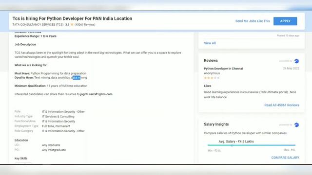 TCS Jobs 2022 | Python Developer Jobs 2022 | TCS Hiring 2022 | TCS Careers 2022 | Progressive Jobs смотреть онлайн