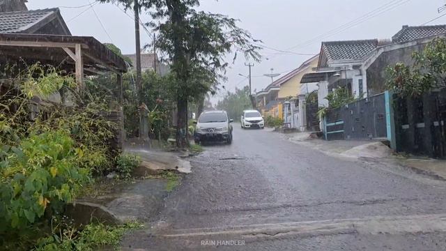 Super Heavy Rain In My Village | Flash Flood, Sleep Instantly With The Sound Of Rain
