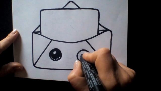 KAWAII РИСУНКИ | Как нарисовать конверт - How to draw an envelope Как нарисовать милые рисунки смотреть онлайн