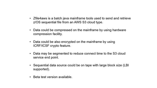 JAVA mainframe tools - Zfile4aws Presentation смотреть онлайн