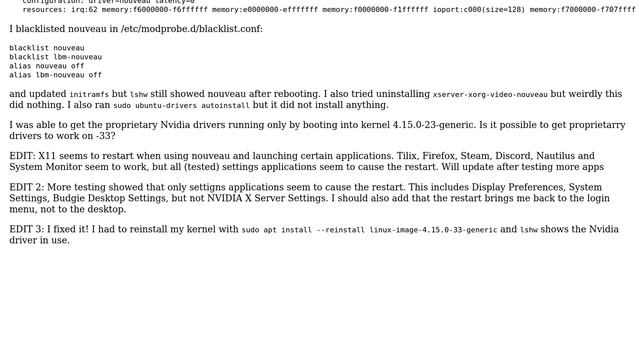 Ubuntu: Nvidia drivers not functioning on kernel 4.15.0-33-generic смотреть онлайн