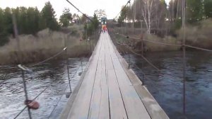 Висячий мост, соединяющий село Усть-Ухта с городом Сосногорском